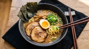 Authentic Tonkotsu Ramen Presentation